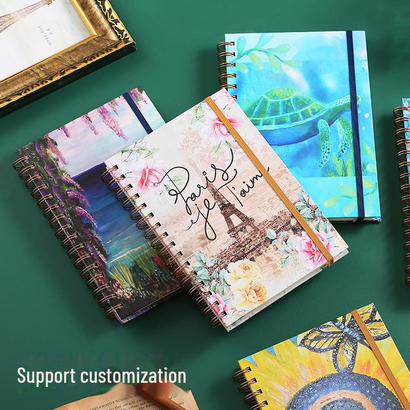 A5I High-Value Student Oil Painting Notebook: B5 Side-Flip with Horizontal Lines and Blank Pages