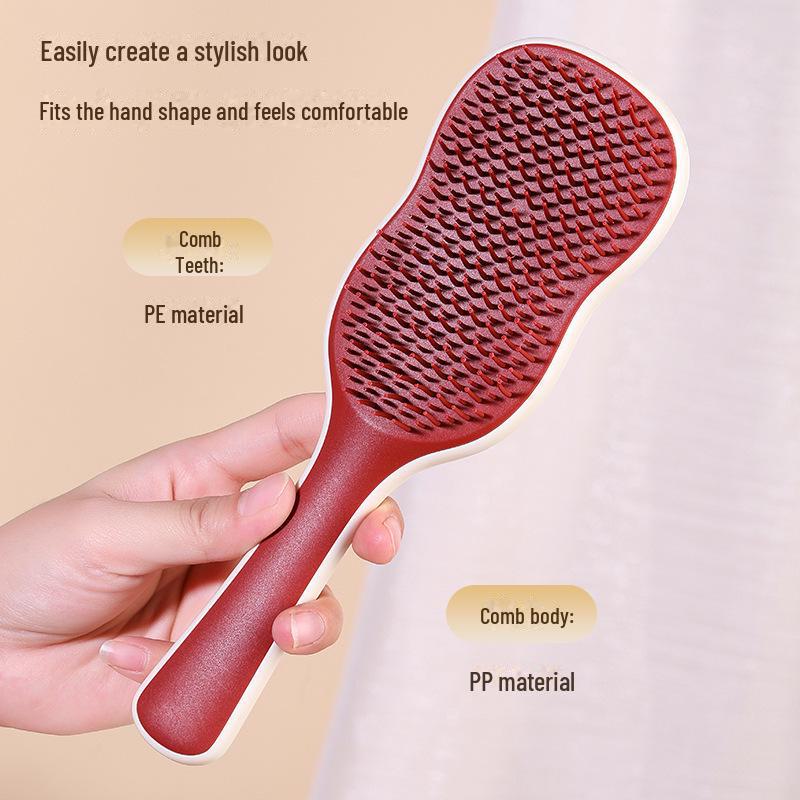 Peigne à cheveux en feuille de bananier: Peigne de massage et de coiffage à coussin d'air sans nœud pour filles