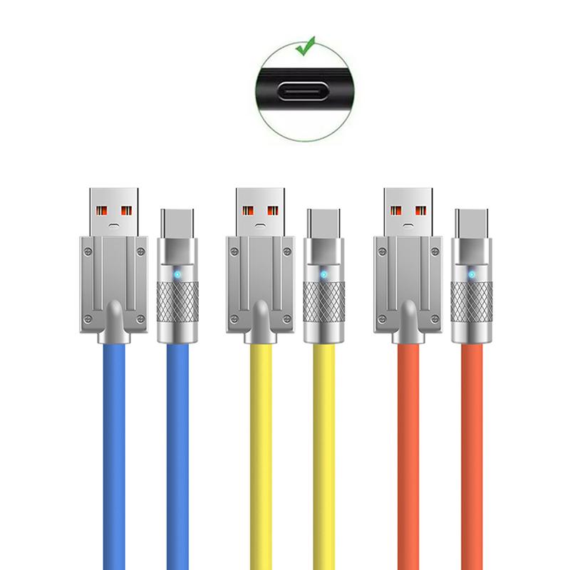 Usb C Bilkabel 120W Type C Lader Usb Ladekabel Hurtiglading Hurtiglading Type C Ladekabel For Mobiltelefon Bil