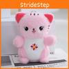 Adorable Cartoon Cat Plush Stuffed Toy With Soft Pp Cotton Filling In Pink Green Yellow