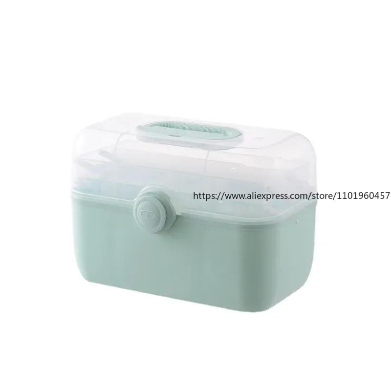 Family Size Portable Medicine Storage Box with Large Capacity and Multi-layer Compartment Adjustable Compartment and Secure Lock