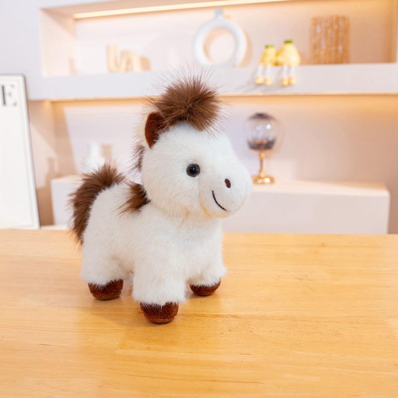 Niedliche niedliche Pony-Puppe Plüschtier weiße Pony-Puppe Junge beruhigende Stoffpuppe Geburtstagsgeschenk