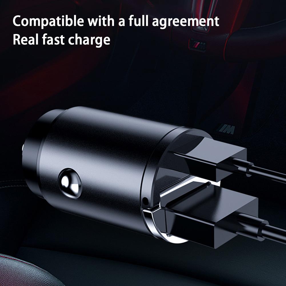30W Mini USB C Car Charger PD QC 3.0 Fast Charging Adapter Car Cigarette Lighter For IPhone 14 Pro Max 13 12 11 8 Plus B6R3
