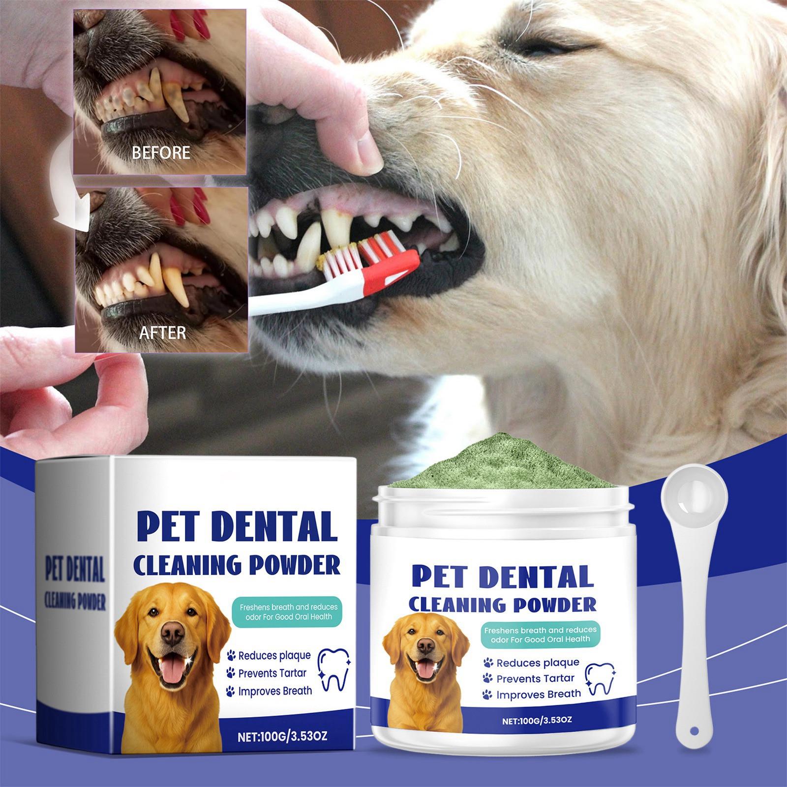 Pet Tooth Cleaning Powder, Suitable For Dogs, Improves Breath, Reduces Tartar, And Maintains Oral Hygiene. One Size белый