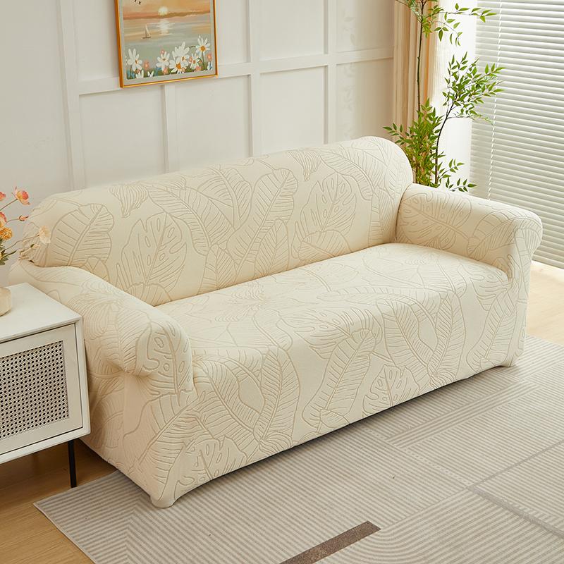 

1 шт. Наволочка на подушку для дивана с рисунком листьев, эластичная, мягкий жаккард, моющаяся, чехол на диван для гостиной 1piece 3 seater