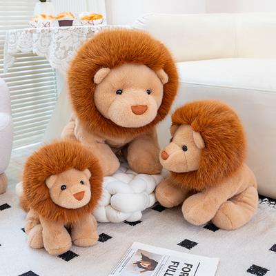 35/45/60CM Süßes sitzendes Löwen-Stofftier Flauschiges Cartoon-Löwenkissen Gefüllte weiche Puppe für Geburtstag Weihnachtsgeschenk
