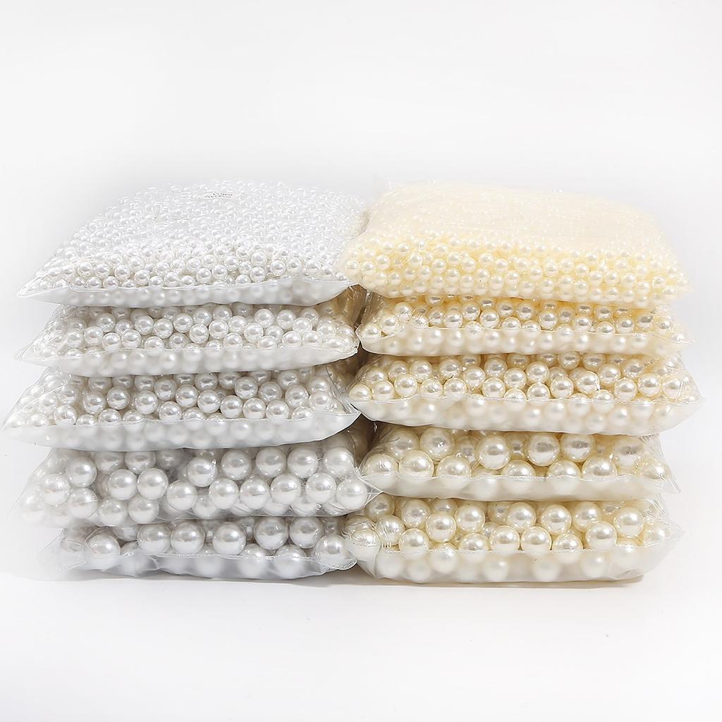 Beaded Abs Non-Porous Imitation Pearl Beads Colored Loose Beads Handmade Diy Hairpin Makeup Brush Storage Box Decoration