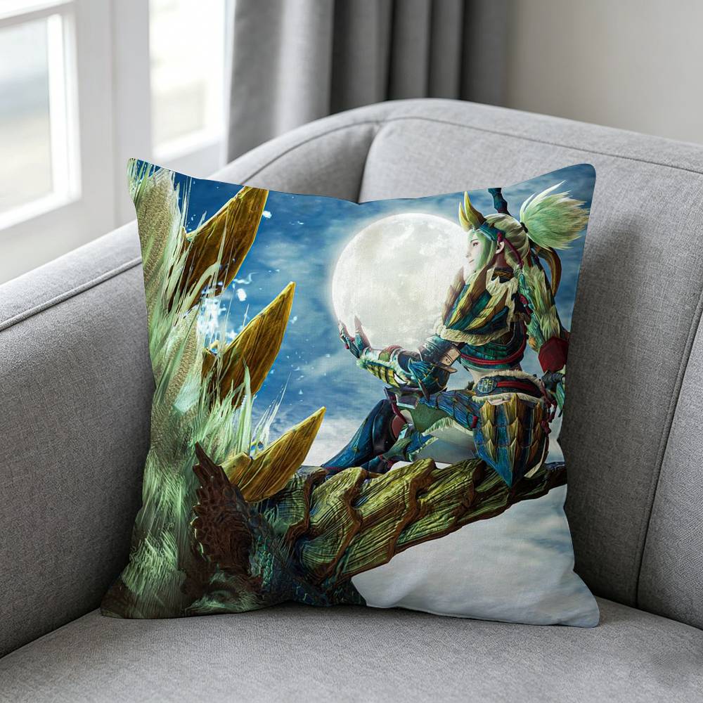 Monsterr Huntert Pillow cover gift High definition digital printingSurprise vivid pattern Household