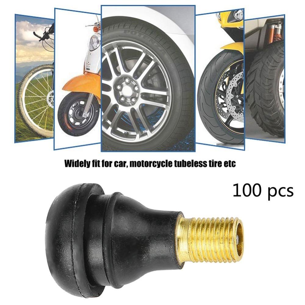 100PCS Black Snap in Valve Stem Various Specifications Tubeless Tire Valve Stem Auto Shop TR412