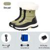 Rechargeable Electric Heated Wool Snow Boots for Women - Warm Cotton Shoes with Heating Insoles.