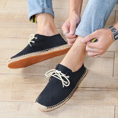 Herren Freizeit Canvas Hanf Innensohle Fischer Leichte Schuhe Ethnischer Stil Herren Espadrille Flats Schuhe Sommer Freizeitschuhe Fahrschuhe