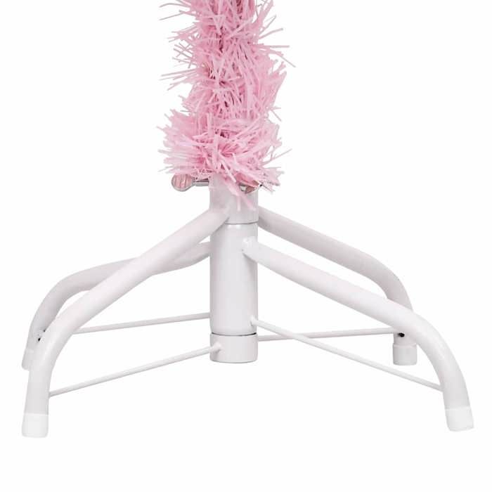 Maison Exclusive - Arbre de Noël artificiel pré-éclairé et boules rose 150 cm PVC