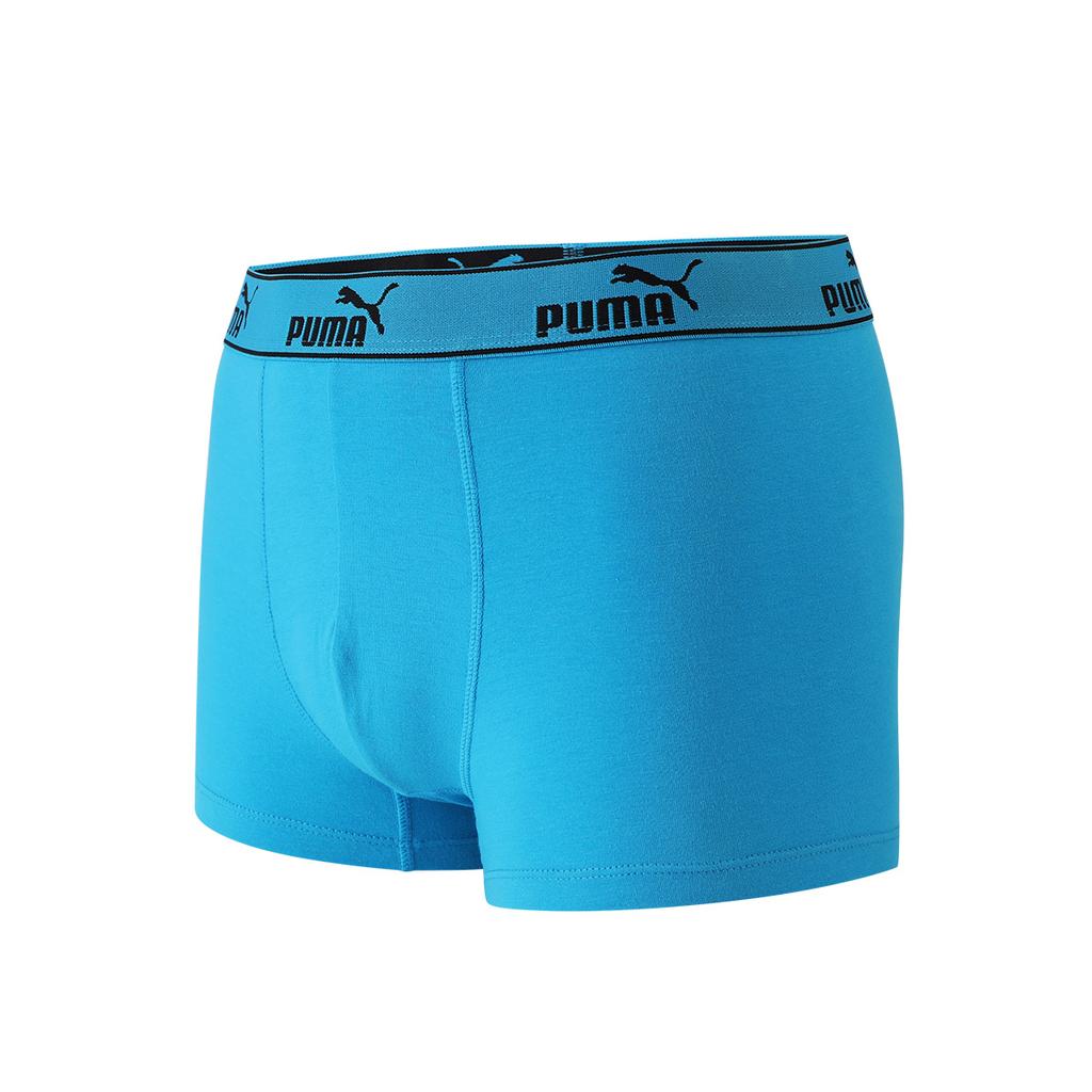 Puma Solid Color Mid-Rise Antibacterial Boxer Shorts Comfortable Breathable Four-Pack Men Underwear Sky-Blue 701237600-2