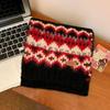 Women's Versatile Wool Blend Fair Isle Scarf for Autumn and Winter