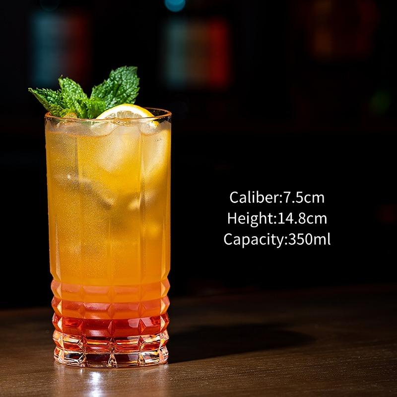 Mojito Juice Glasses Cups,Long Island Iced Tea Glass Cup,Collins Glass, Bar Straight-sided Glass Cups, Transparent Cocktail Cup
