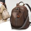 Retro PU Backpack Women's Large Capacity Multi-function Shoulder Bag
