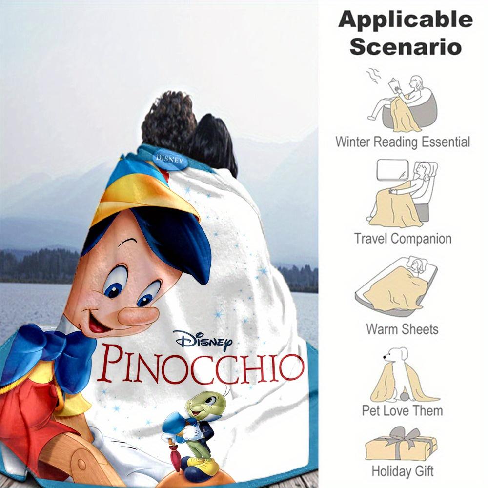 1pc, Cute Pinocchio & Friends Blanket Soft Throw for Outdoor, Perfect Gift for Friend, All Seasons Use, Outdoor Blankets, Living Room