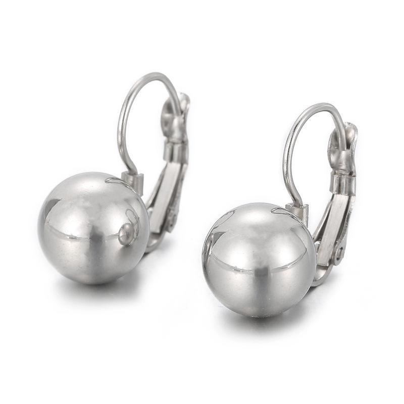 Korean Fashion Stainless Steel Ball Drop Earrings - Small and Fresh