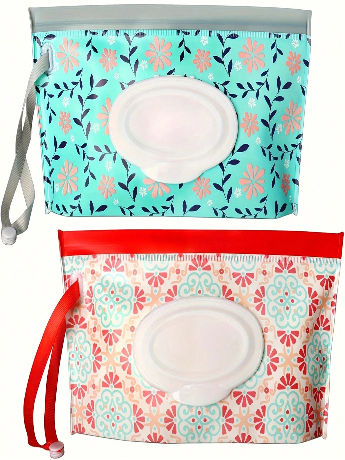 2pcs/Set Wipes Container, Diaper Wipes Bag for Moms on the Go, Reusable Portable Wipes Bag, Wipes Dispenser Container, Travel Wi