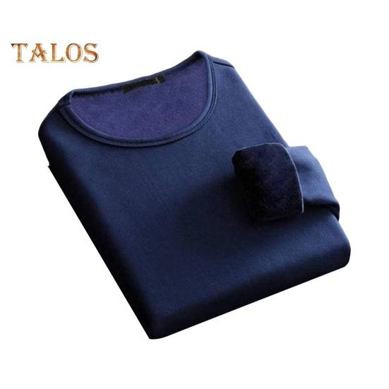 

Осень-зима мужской облегающий топ с круглым вырезом, плотный плюшевый свитер с длинными рукавами, однотонный, большого размера, средней длины, для фитнеса, ежедневных упражнений XL синий