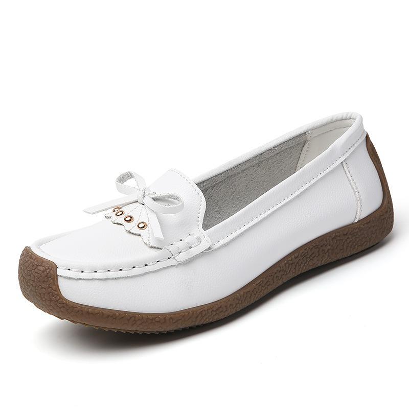 Casual Women's Flat Shoes with Soft Soles and Soft Tops, Large-sized Bean Shoes