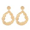 Atmospheric Exaggerated Earrings, Fashionable And Versatile Water Drop Metal Medium And Long Ear Needles