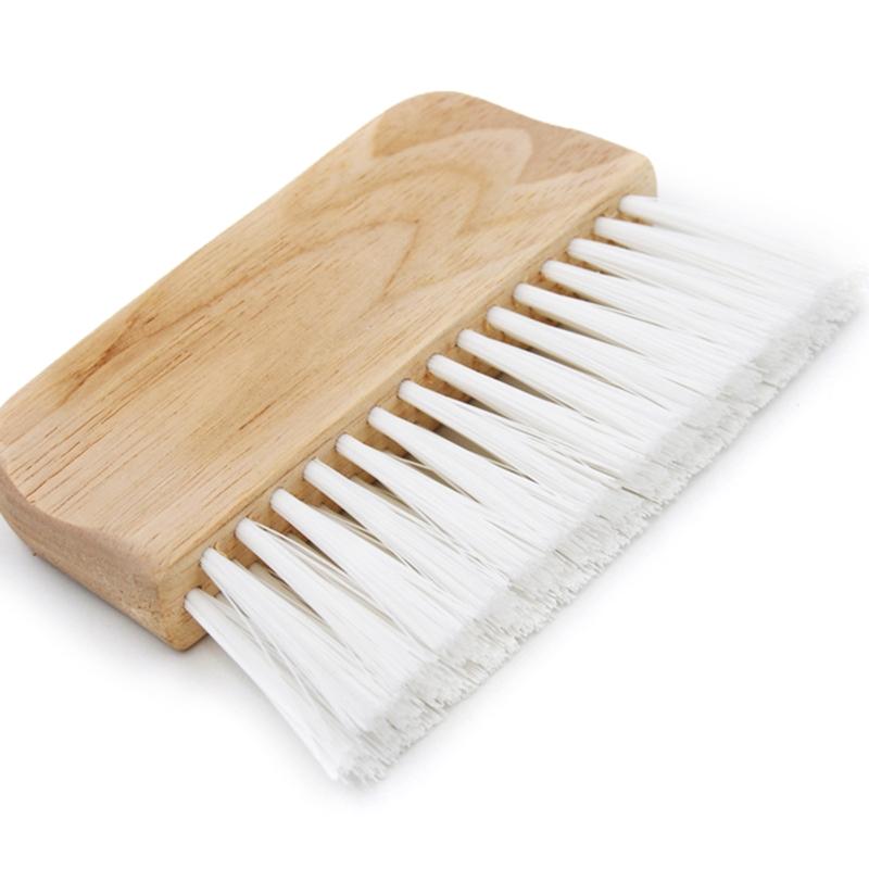 Practical Flat Brush Fiber Brush with Wooden Handle Hand-held Art Brush Furniture Brush Cleaner for Indoor Outdoor Wall