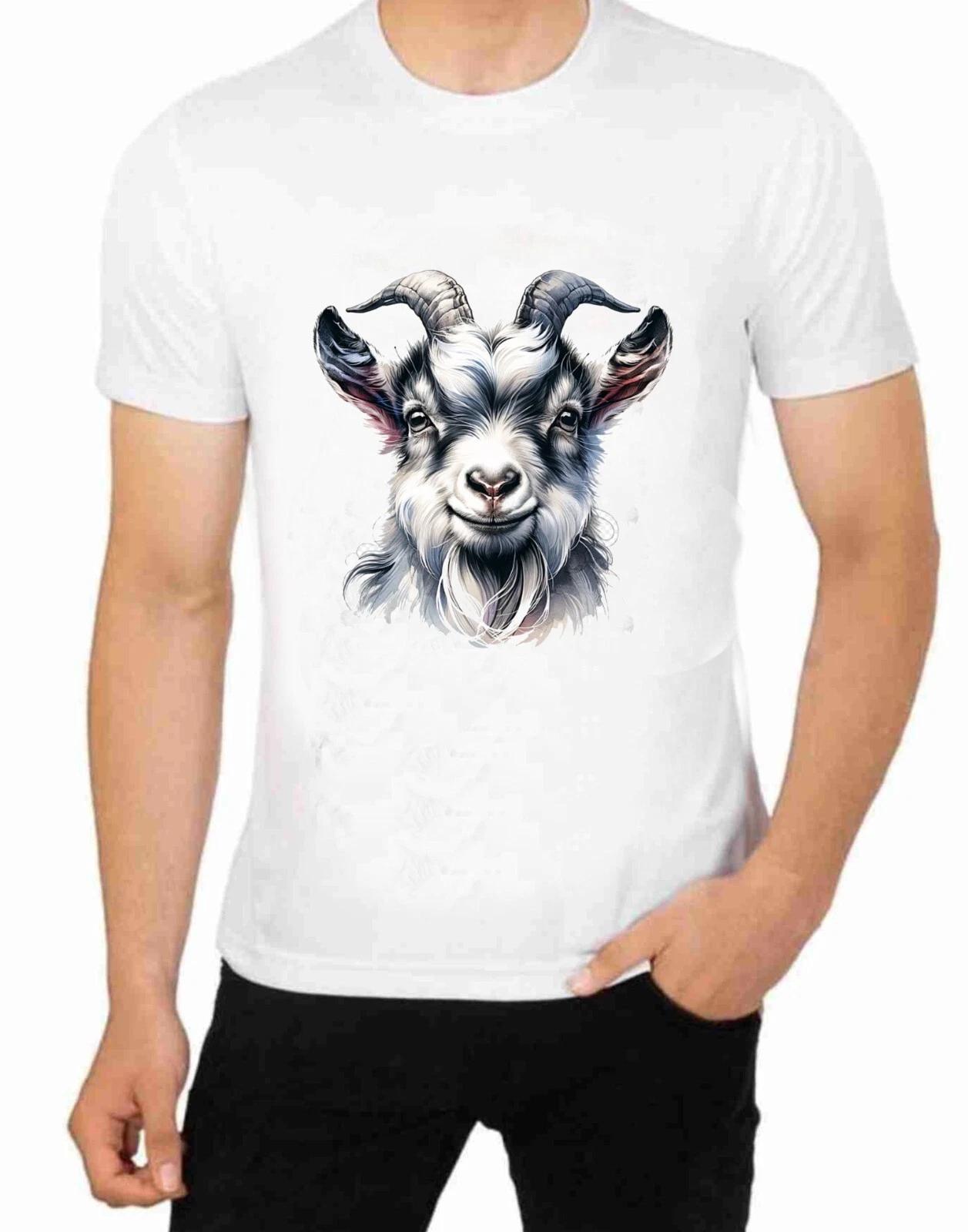 T-Shirt the Goat Animal Character Art Wildlife Barn Pet S