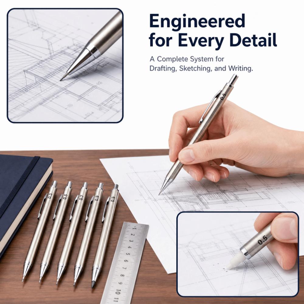 Full Metal Drafting Pencil 2B Automatic Pencil Durable Drawing Pencil  School Office Supplies