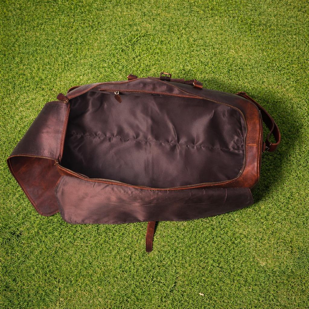 Duffle Bag aus Vollnarbenleder für Herren|Weekender-Tasche aus echtem Leder braun|Leder-Reisetasche|Reisetasche für Übernachtungen|Personalisierte Geschenke für ihn Duffle