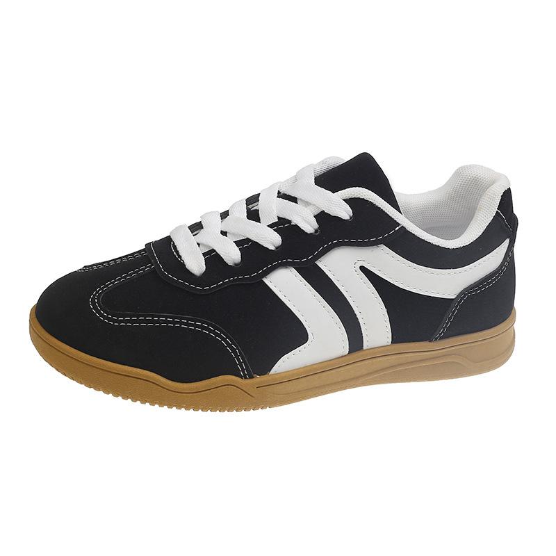 

2025 autumn new lace-up round head flat bottom casual versatile light and comfortable casual foreign trade single shoes women 42 чорний