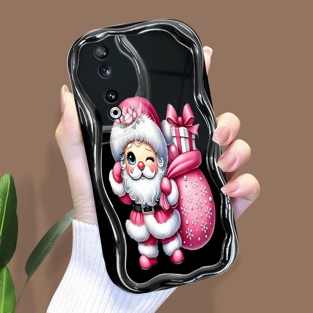 Cute Cartoon Pattern Cream Texture Casing Wavy Edge Soft Silicone Cover Phone Case for Huawei Honor Infinix Tecno iPhone