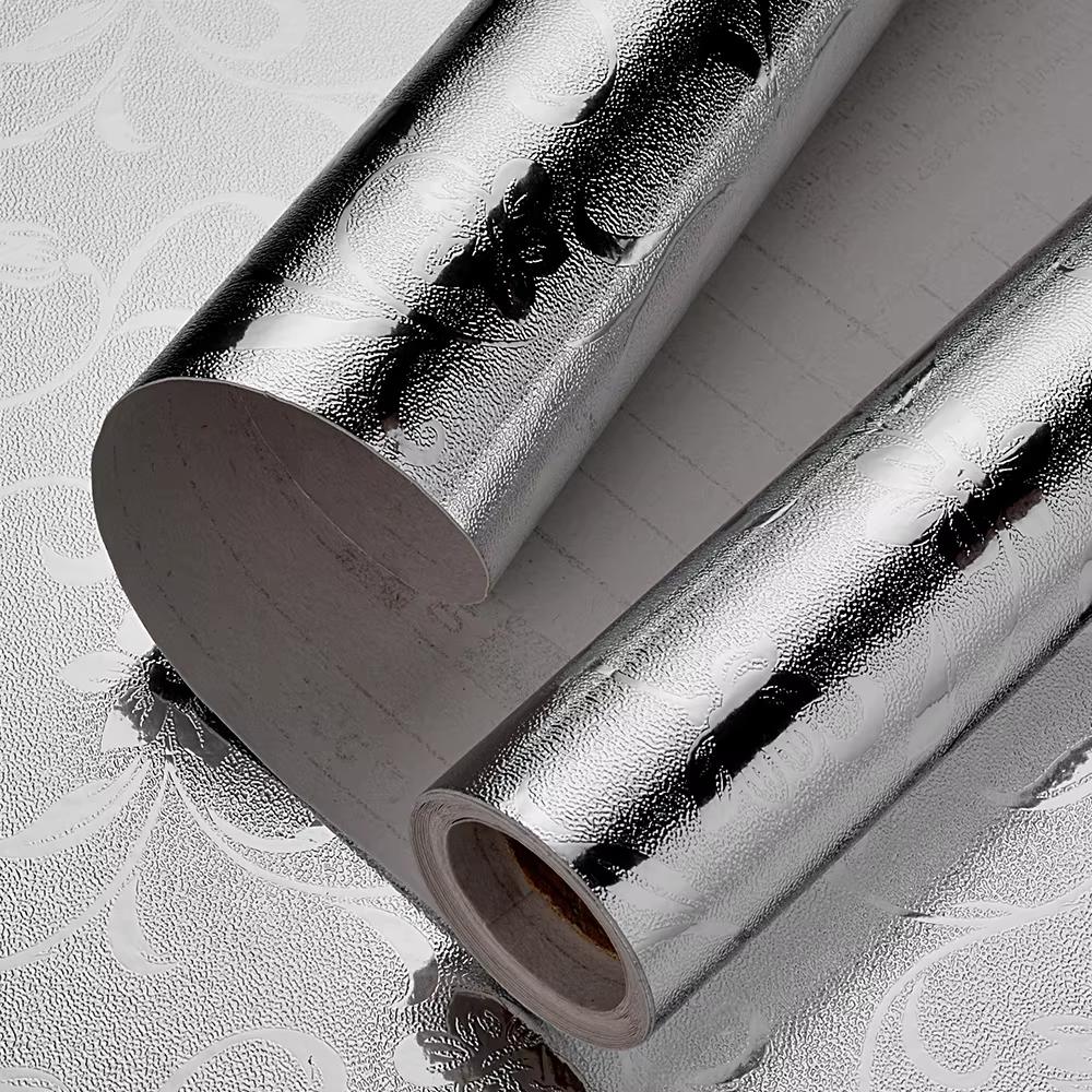Kitchen  PVC Self-adhesive Oil Resistant Wallpaper Aluminum Foil Paper Drawer Moisture-Proof Thickened Waterproof