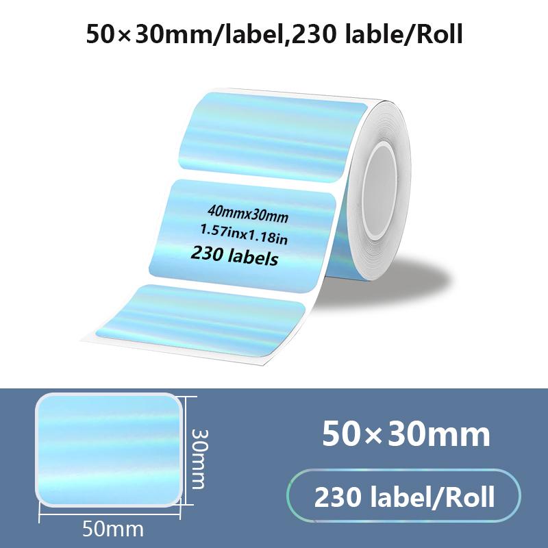 50x50 Laser Transparent Thermal Adhesive Label Roll Compatible for Phomemo M110 M200 M120 M220 E210 P50 DETONG P1 Label Printer