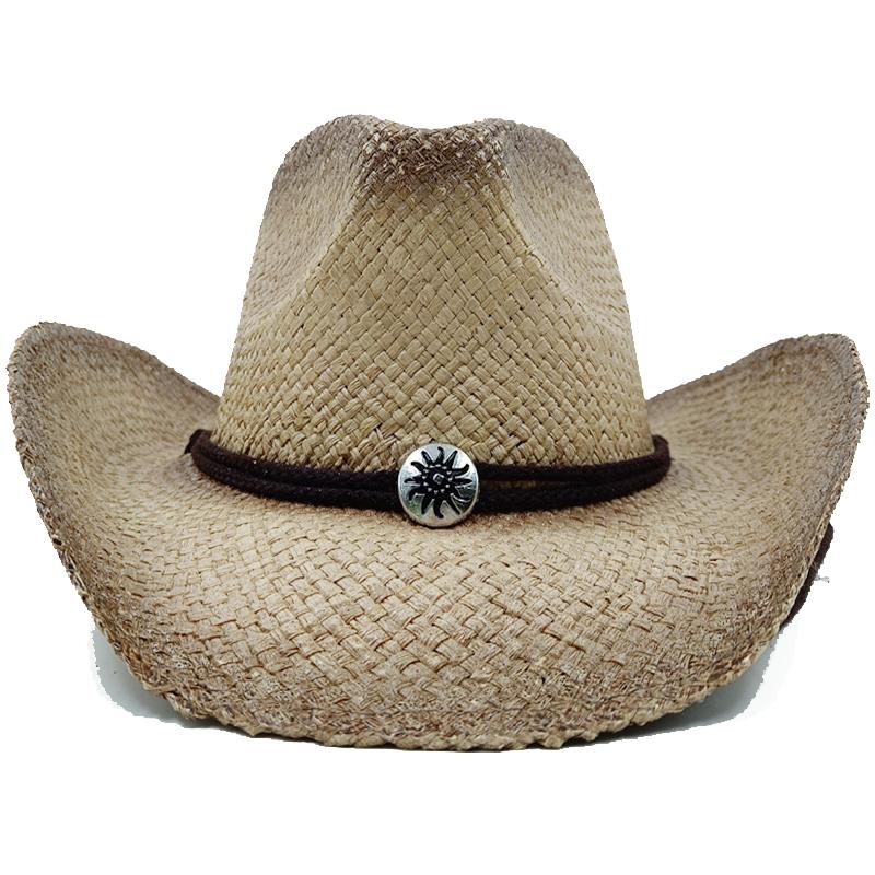 Thickened summer cowboy hat sun hat black summer thickened sun hat cowboy straw hat men and women beach hat
