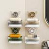Suction Cup Soap Holder Butterfly Design Double Layer Soap Box Sponge Drainage Holder No Drilling Soap Storage Shelf