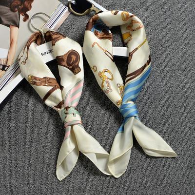 [Positionierung] 70x70cm Kleines quadratisches Tuch Kopftuch Damen Frühling, Sommer und Herbst Positionierung Bedrucktes kleines Seidentuch Klein