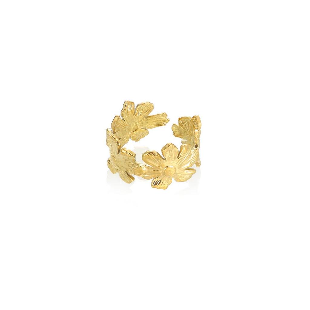 Women's Minimalist Open Flower Ring: Unique, Trendy Jewelry for Daily Wear