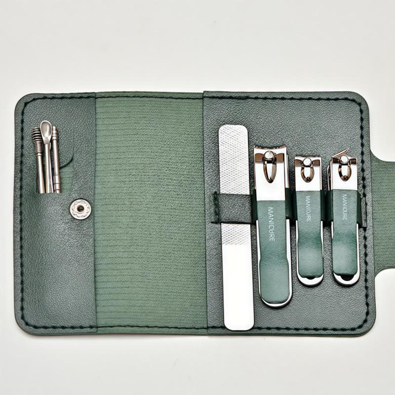 Portable 10-Piece Nail Clipper and Manicure Set with Ear Pick