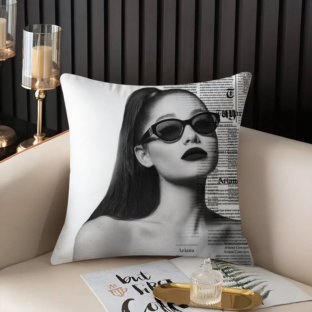 Singer A-Ariana G-Grandes Pillow Case Home Dorm Chair Back Short Plush Double-Sided Printing Office Nap Time Cushion Cover