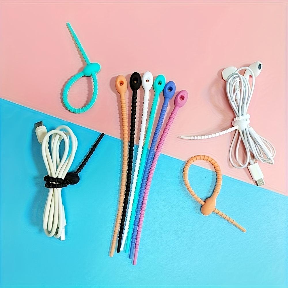 Wiederverwendbarer Kabelbinder aus Silikon für Aufbewahrungstaschen, Kabelmanagement-Reißverschlussbinder, multifunktionaler Taschenclip, Kabelorganisator-Clip