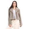 Womens/Ladies Double-Breasted Faux Fur Half Length Jacket
