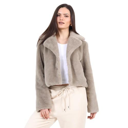 BRAVE SOUL Damen Zweireihige Kunstpelz Jacke Halblang