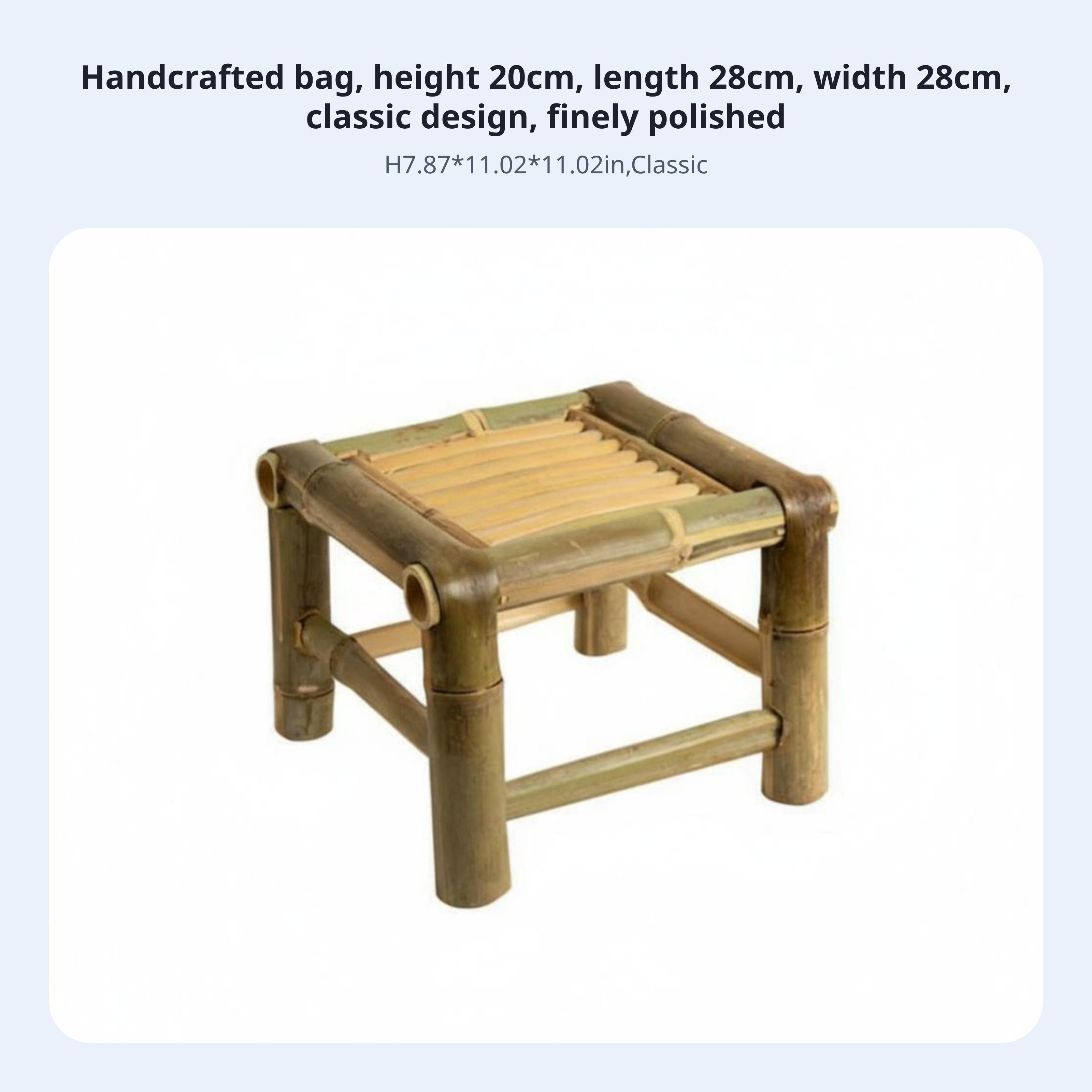 Quadratischer Bambus-Sitz Handgefertigt Niedriger Hocker Retro-Design Langlebig Für Heimdekorateure Kleine Kinder