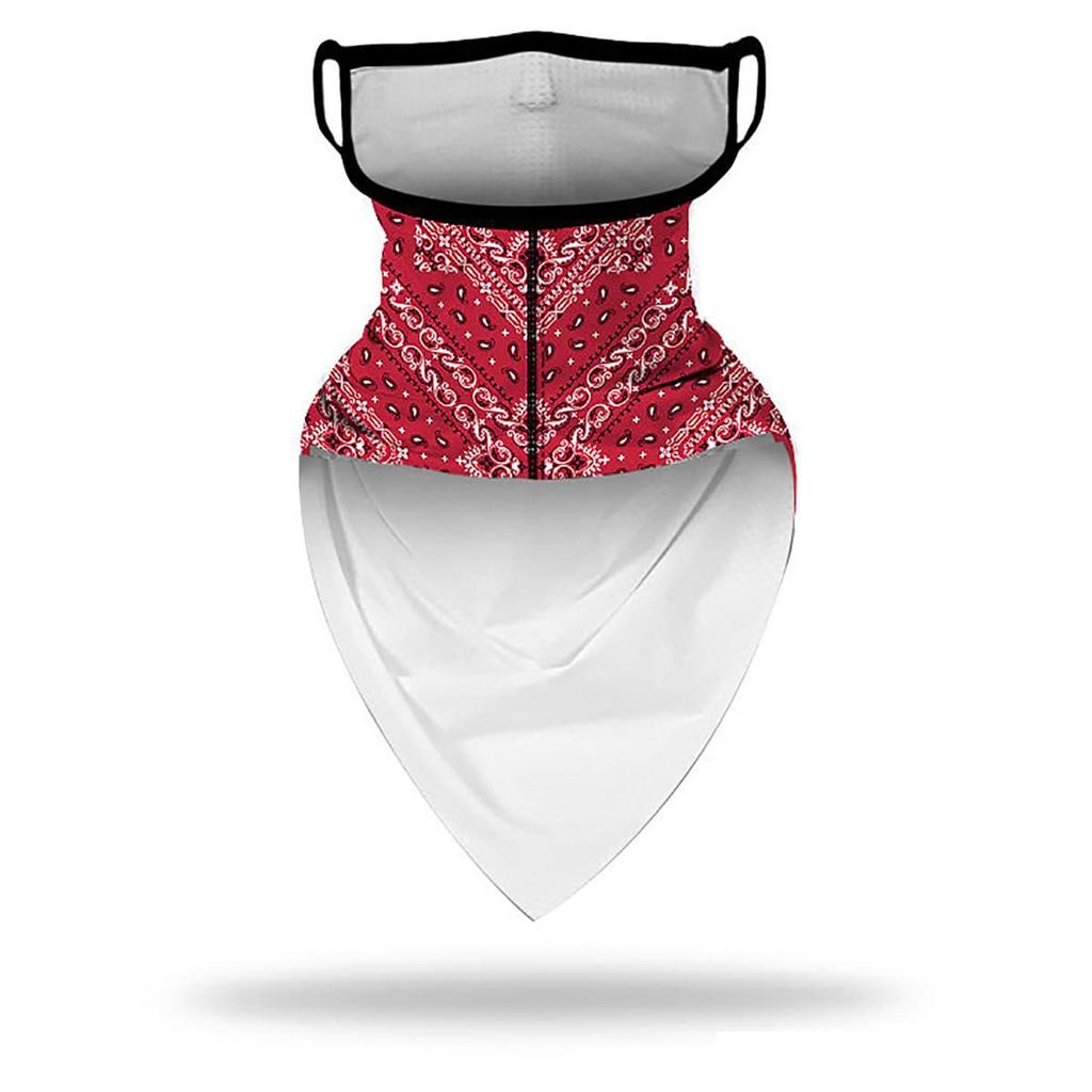 COMFORTIS Face Cover Paisley Sports Running Face Guard Pattern UV Protection Tennis Ski Snowboarding (Red)