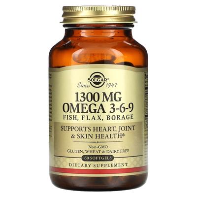 Oméga 3-6-9, 1 300 mg, 60 Gélules Molles