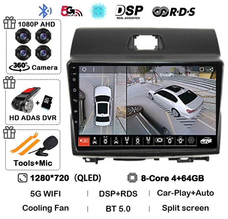 Android 14 Carpaly Auto Car Radio For KIA Ray 2011-2017 4G+WIFI GPS Navigation Video Multimedia Video Player Stereo 360 Camera
