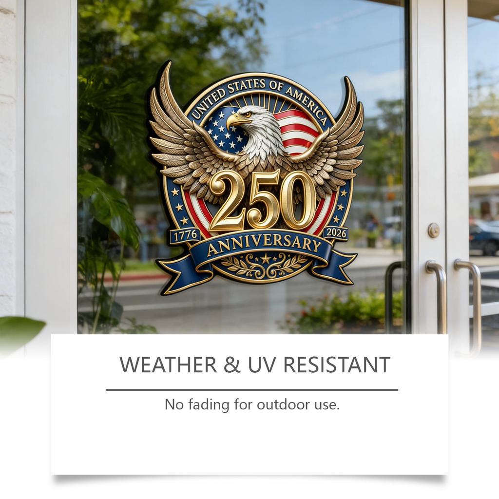 American Retro Eagle Flag Car Window Decal - 250th Anniversary Edition