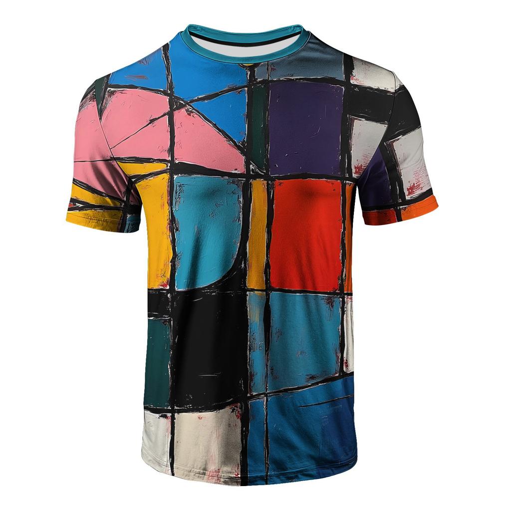 Fashion Colorful Abstract Art 3D Print T-Shirts Men Women Tees Short Sleeve Round Neck T Shirt Harajuku Top Men's Clothing