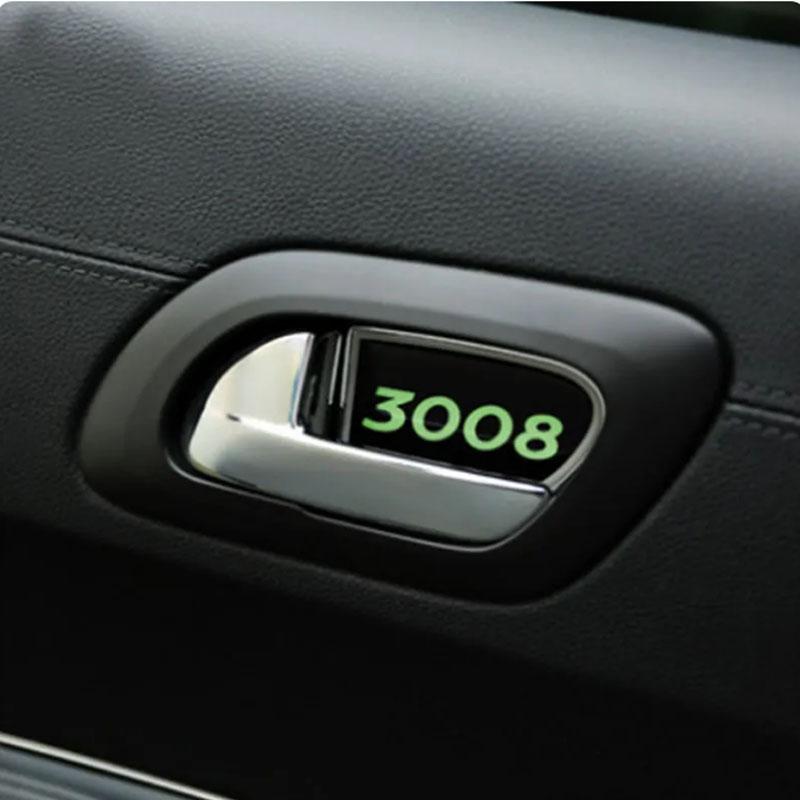 Auto Interior Car Door Handle Bowl Sticker Car Inner Handle Bowl Sequins Trim Stickers for Peugeot 3008 2013 2014